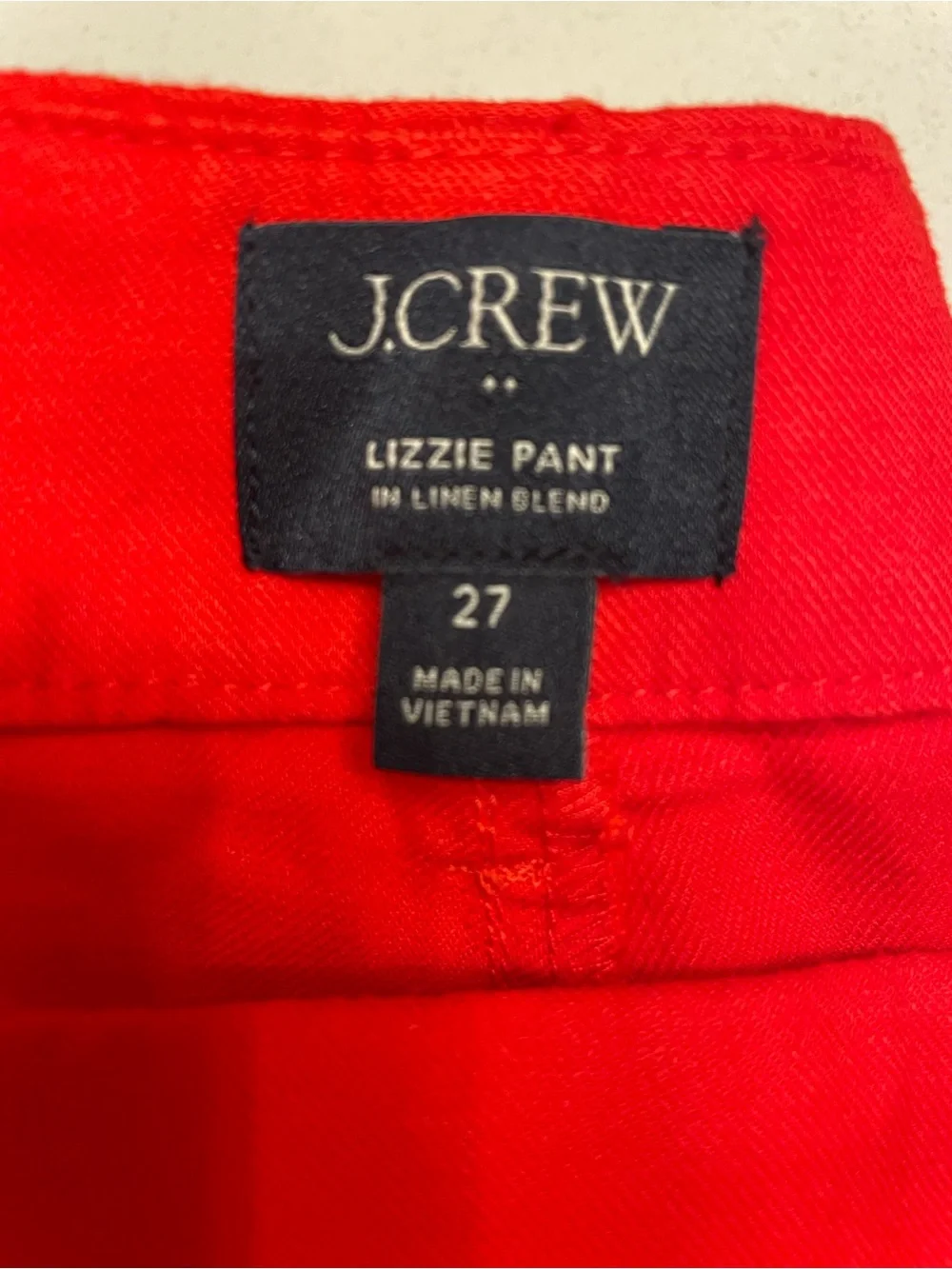 Linen-blend Lizzie Wide Leg Pant - Vibrant Flame, Sz 27
